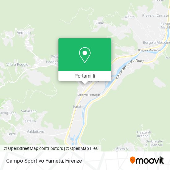 Mappa Campo Sportivo Farneta