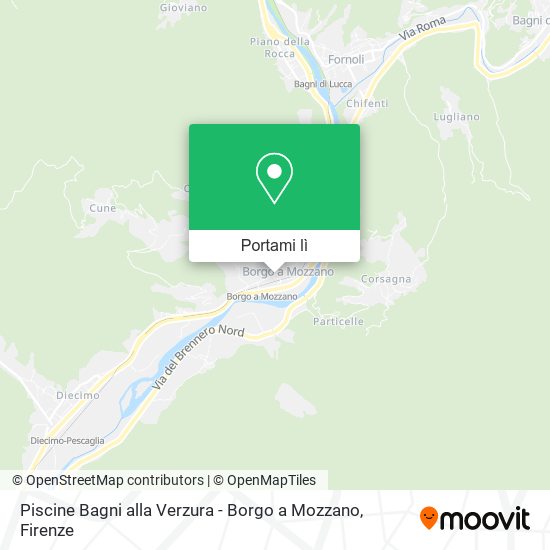 Mappa Piscine Bagni alla Verzura - Borgo a Mozzano