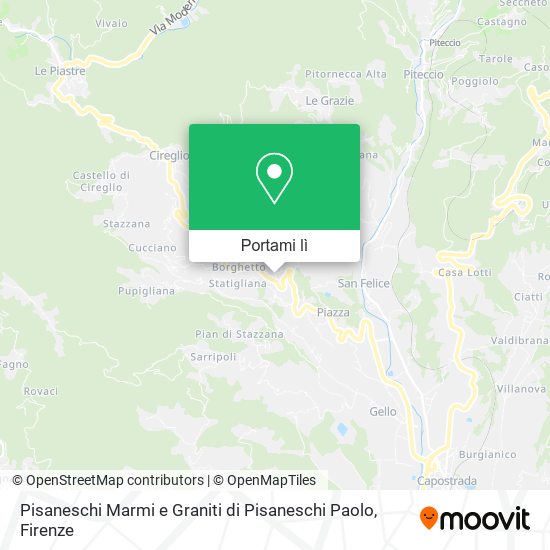 Mappa Pisaneschi Marmi e Graniti di Pisaneschi Paolo