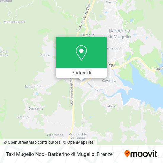 Mappa Taxi Mugello Ncc - Barberino di Mugello