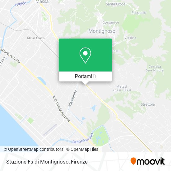 Mappa Stazione Fs di Montignoso