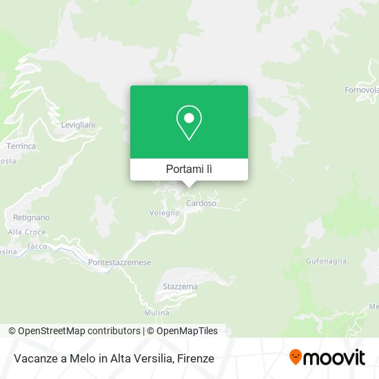 Mappa Vacanze a Melo in Alta Versilia