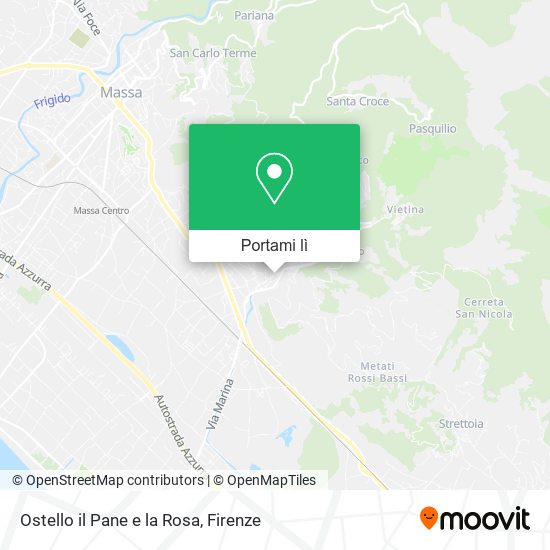 Mappa Ostello il Pane e la Rosa