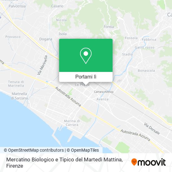 Mappa Mercatino Biologico e Tipico del Martedì Mattina