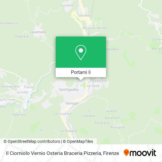 Mappa Il Ciorniolo Vernio Osteria Braceria Pizzeria