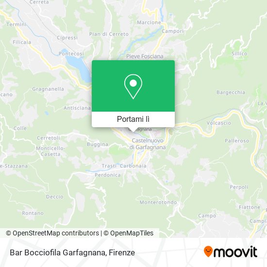 Mappa Bar Bocciofila Garfagnana