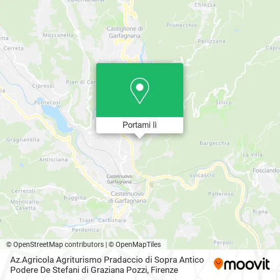 Mappa Az.Agricola Agriturismo Pradaccio di Sopra Antico Podere De Stefani di Graziana Pozzi