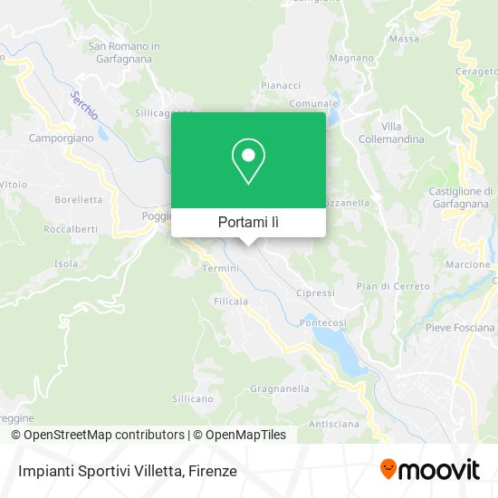 Mappa Impianti Sportivi Villetta