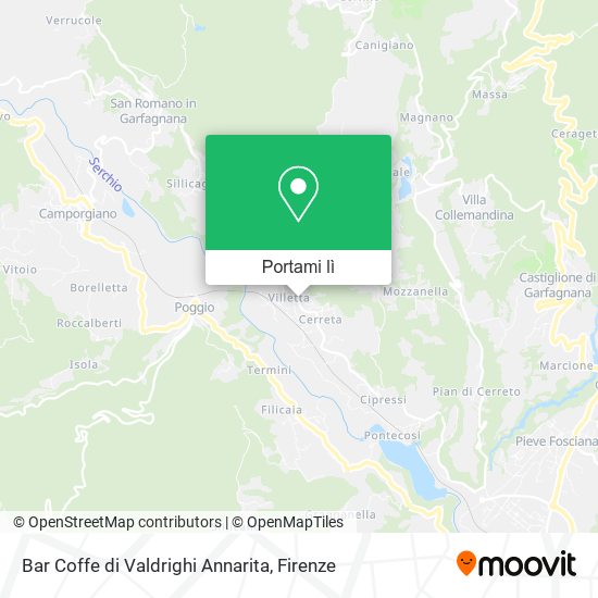 Mappa Bar Coffe di Valdrighi Annarita