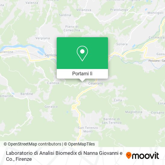 Mappa Laboratorio di Analisi Biomedix di Nanna Giovanni e Co.