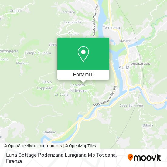 Mappa Luna Cottage Podenzana Lunigiana Ms Toscana