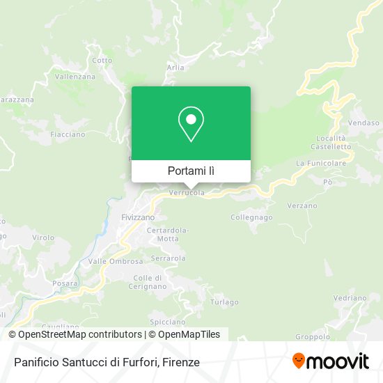 Mappa Panificio Santucci di Furfori