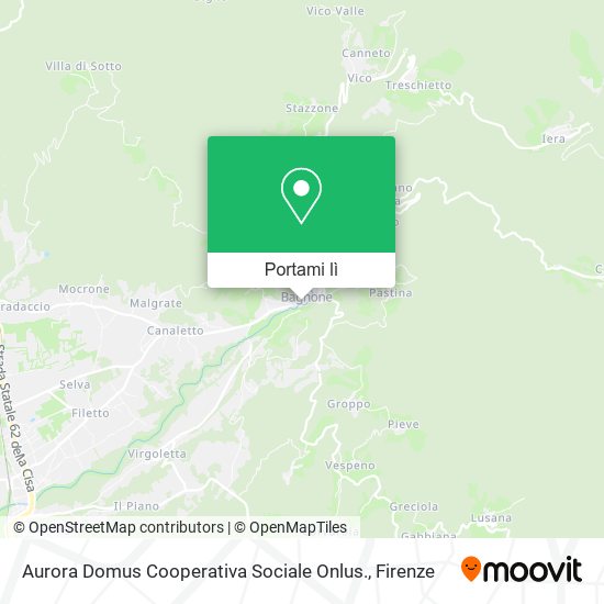 Mappa Aurora Domus Cooperativa Sociale Onlus.