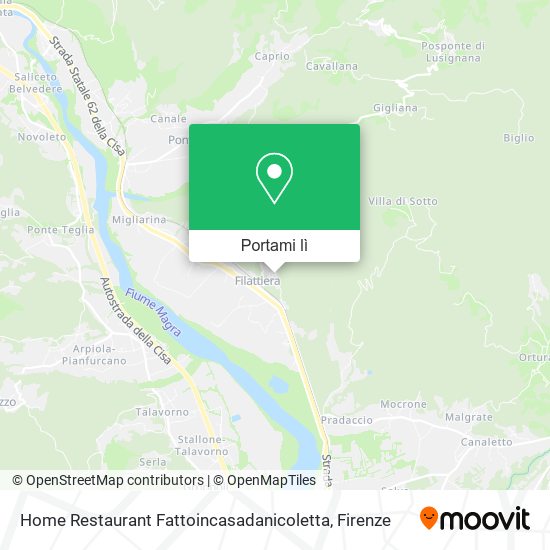 Mappa Home Restaurant Fattoincasadanicoletta