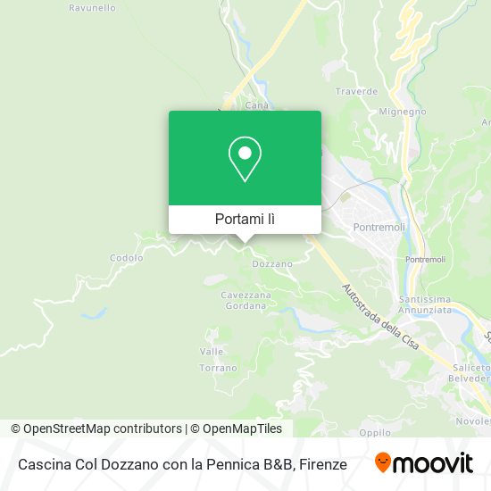 Mappa Cascina Col Dozzano con la Pennica B&B