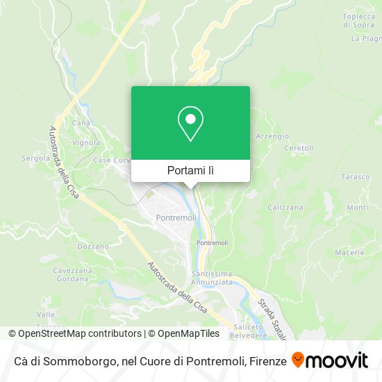 Mappa Cà di Sommoborgo, nel Cuore di Pontremoli