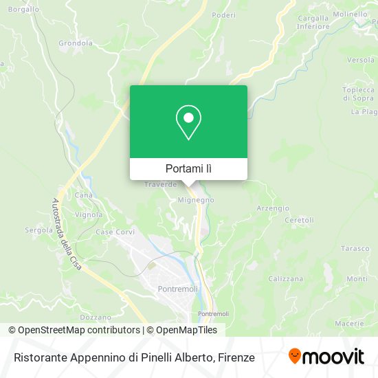 Mappa Ristorante Appennino di Pinelli Alberto