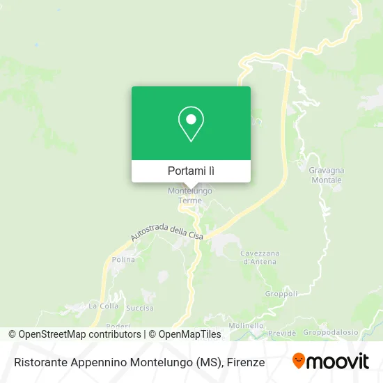 Mappa Ristorante Appennino Montelungo (MS)