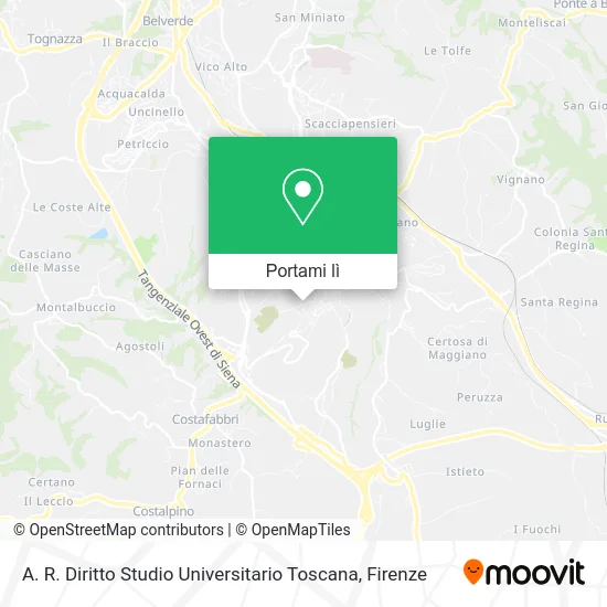 Mappa A. R. Diritto Studio Universitario Toscana