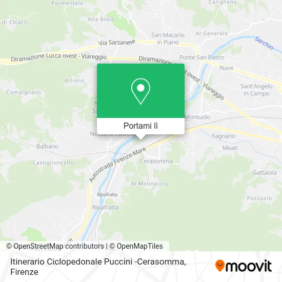 Mappa Itinerario Ciclopedonale Puccini -Cerasomma