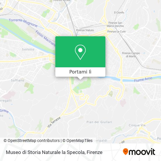 Mappa Museo di Storia Naturale la Specola