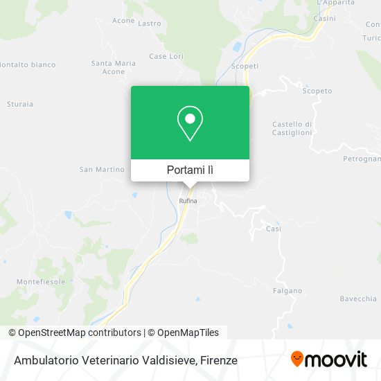 Mappa Ambulatorio Veterinario Valdisieve