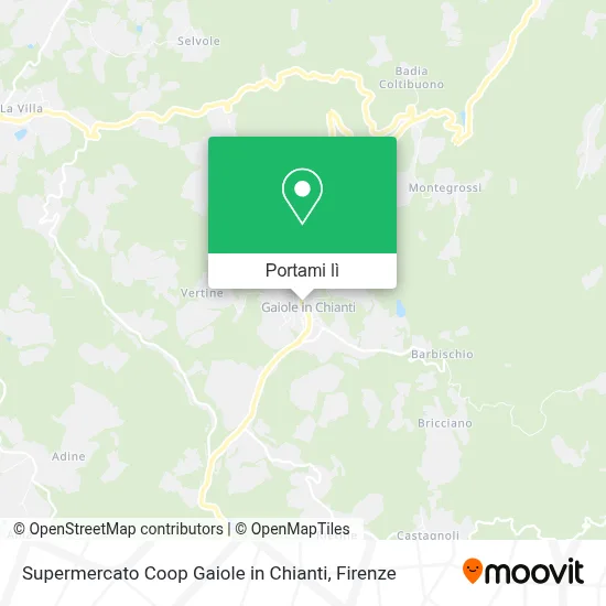 Mappa Supermercato Coop Gaiole in Chianti