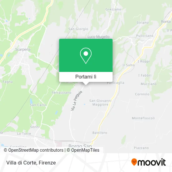 Mappa Villa di Corte