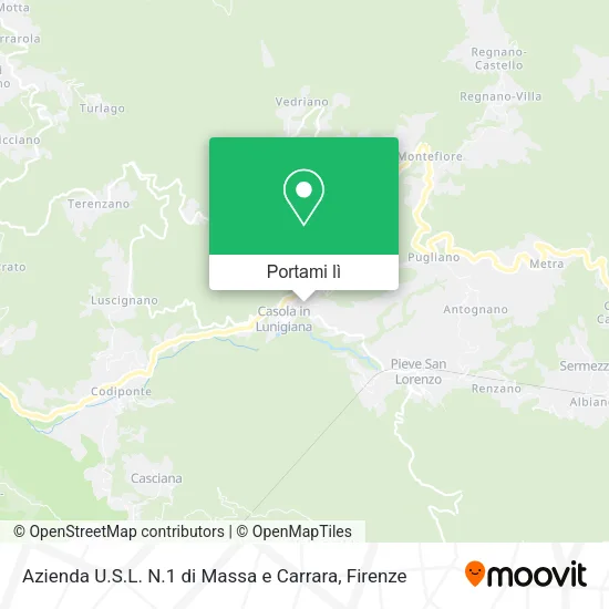 Mappa Azienda U.S.L. N.1 di Massa e Carrara