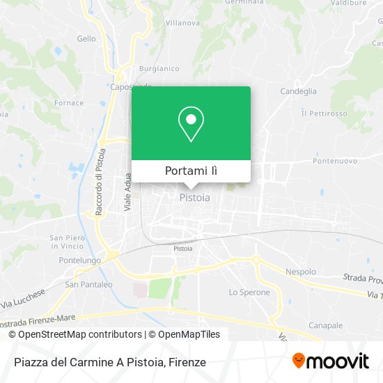 Mappa Piazza del Carmine A Pistoia