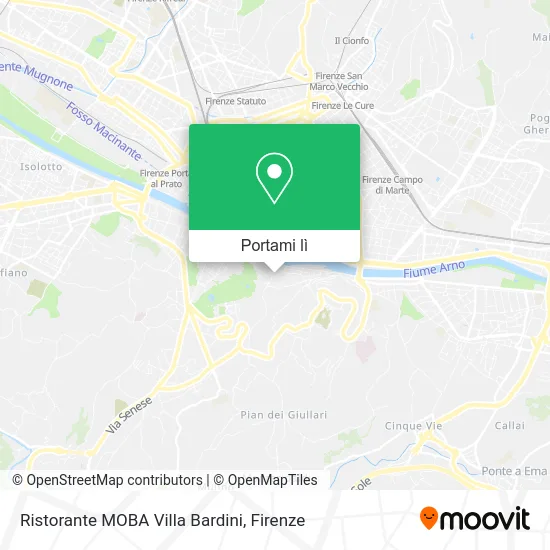 Mappa Ristorante MOBA Villa Bardini