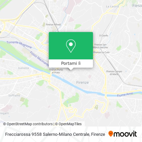 Mappa Frecciarossa 9558 Salerno-Milano Centrale