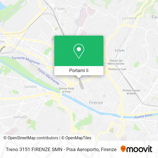 Mappa Treno 3151 FIRENZE SMN - Pisa Aeroporto