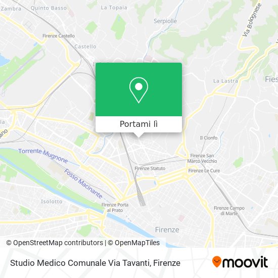 Mappa Studio Medico Comunale Via Tavanti