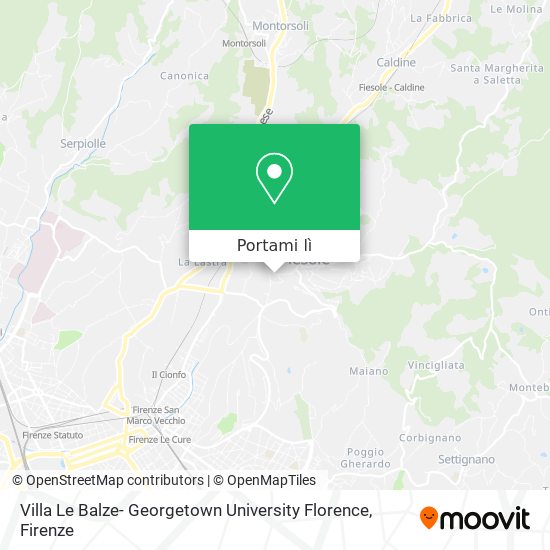 Mappa Villa Le Balze- Georgetown University Florence