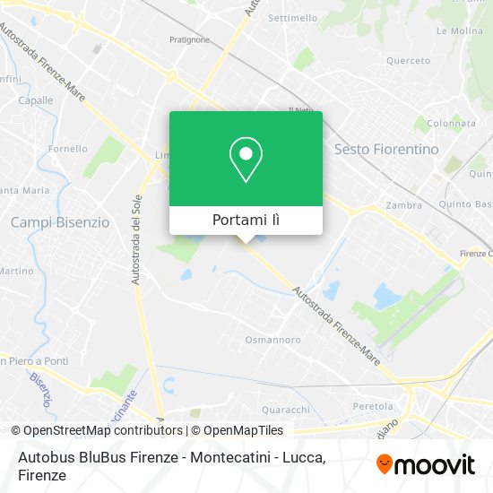 Mappa Autobus BluBus Firenze - Montecatini - Lucca