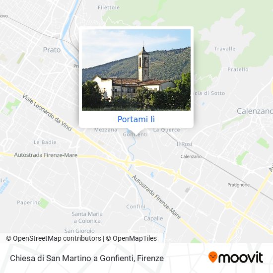 Mappa Chiesa di San Martino a Gonfienti