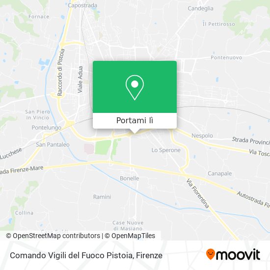 Mappa Comando Vigili del Fuoco Pistoia