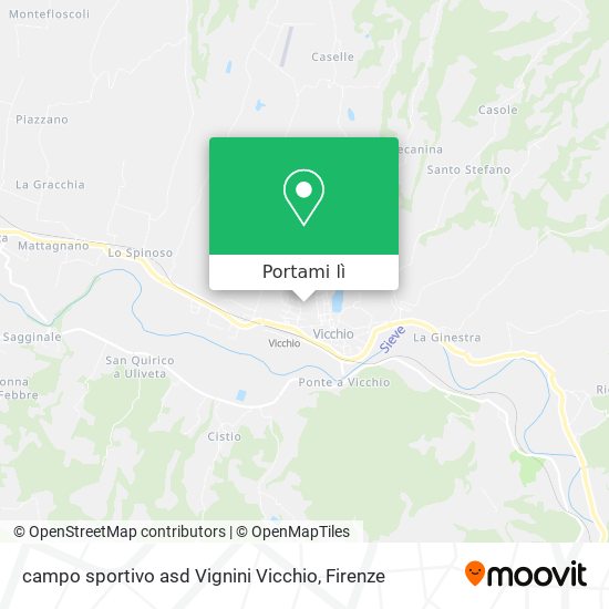 Mappa campo sportivo asd Vignini Vicchio