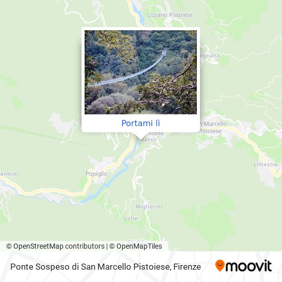 Mappa Ponte Sospeso di San Marcello Pistoiese