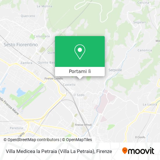 Mappa Villa Medicea la Petraia (Villa La Petraia)