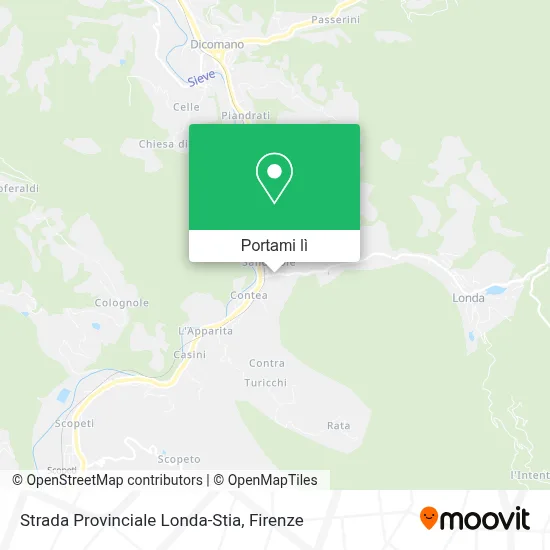 Mappa Strada Provinciale Londa-Stia