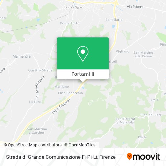 Mappa Strada di Grande Comunicazione Fi-Pi-Li