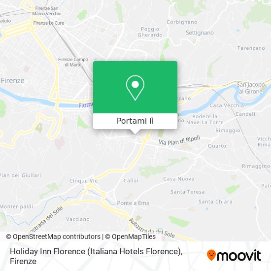 Mappa Holiday Inn Florence (Italiana Hotels Florence)