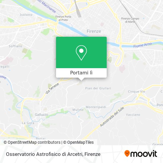 Mappa Osservatorio Astrofisico di Arcetri