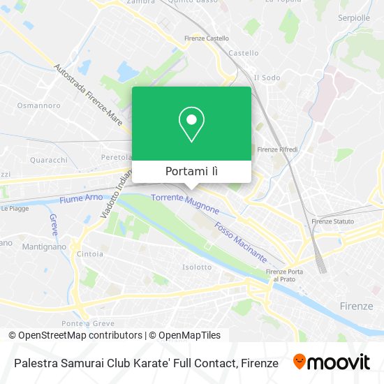Mappa Palestra Samurai Club Karate' Full Contact