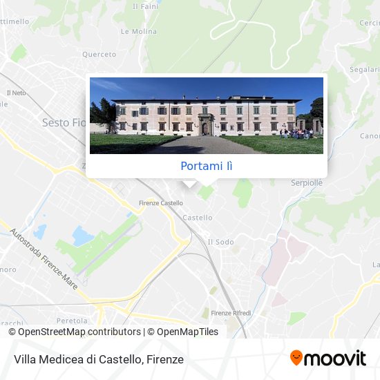 Mappa Villa Medicea di Castello