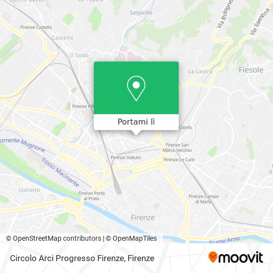 Mappa Circolo Arci Progresso Firenze