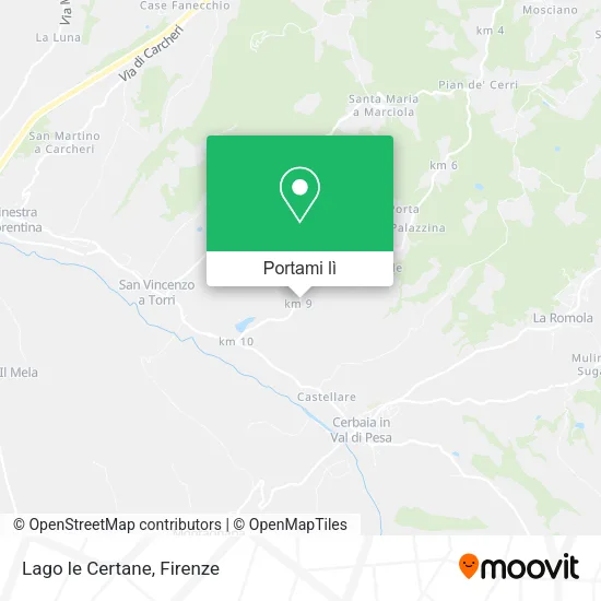 Mappa Lago le Certane