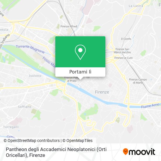 Mappa Pantheon degli Accademici Neoplatonici (Orti Oricellari)